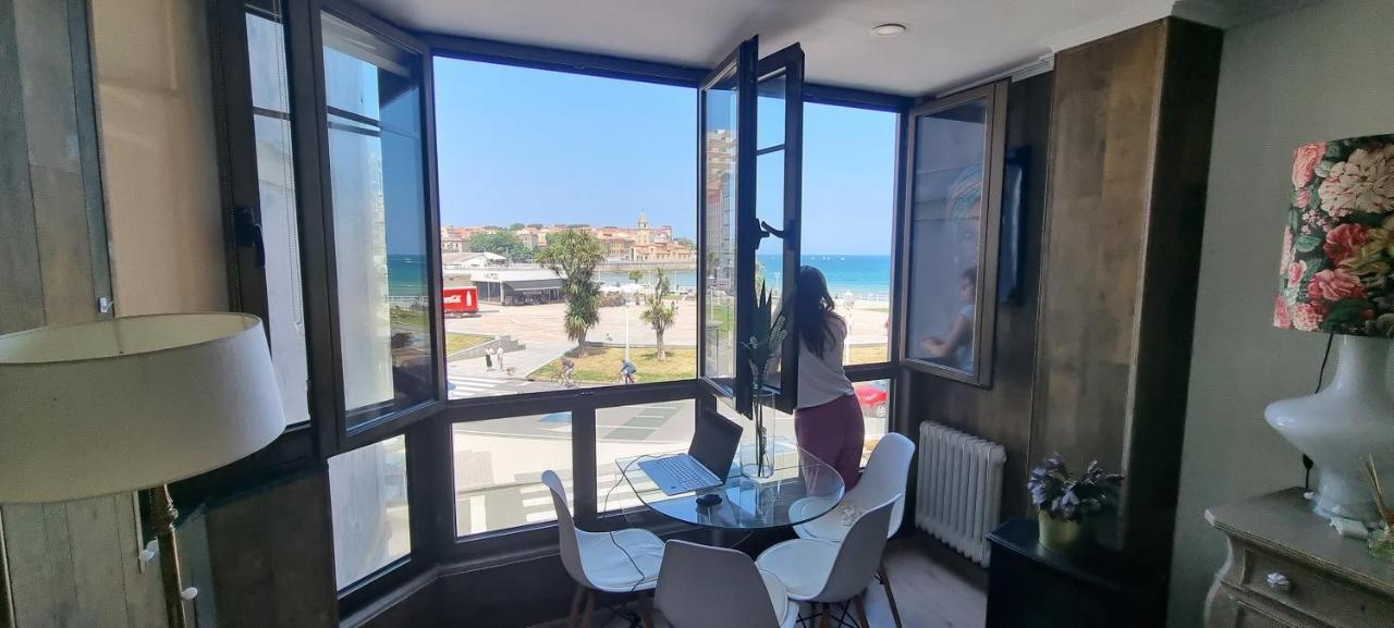 Apartamento Apartamento la Escalerona con vistas al mar Gijón Exterior foto